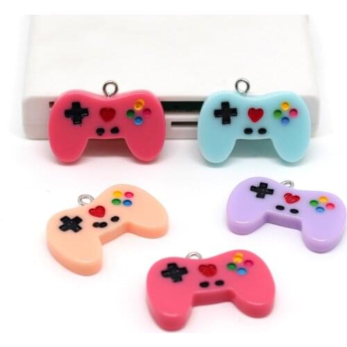 10pcs Mixed Creative Video Game Controller Resin Charms Flatback Keychain Necklace Pendant Accessories Diy Jewelry Findings