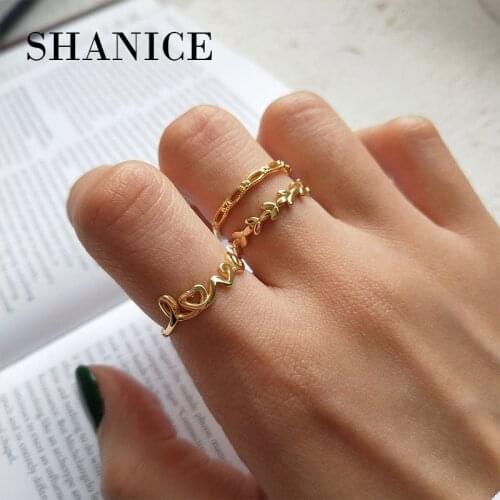SHANICE 925 sterling silver rectangle buckle rings gold fashion square buckles creative open slim rings for women gold jewelry