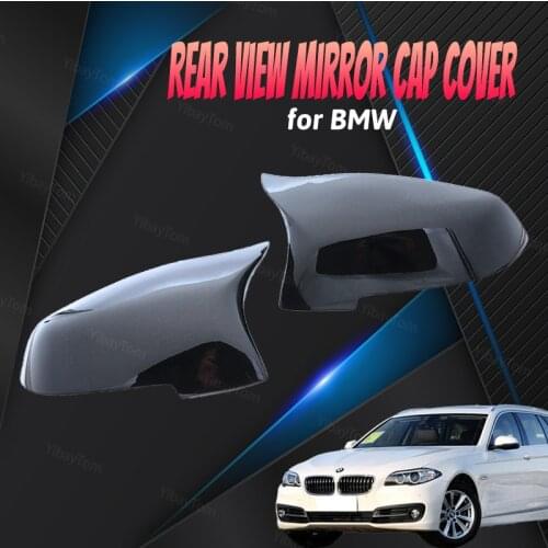 Replacement M Style Black Horn Shape 2pcs Side Mirror Covers for BMW F10 F11 F18 GT 5GT F07 F06 F12 F13 F01 F02 2013-2017