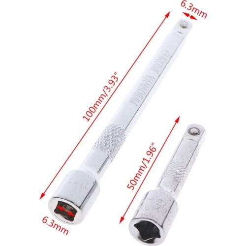 1Pcs 50/100mm Long Extension Bar 1/4 Drive Ratchet Socket Extender Socket Tool