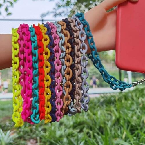 Good Quality Acrylic Rubber Plated Lanyard For Mobile Fashion Phone Chain Fashion Handbag Strap Lanyard U Disk Card Phone Chain