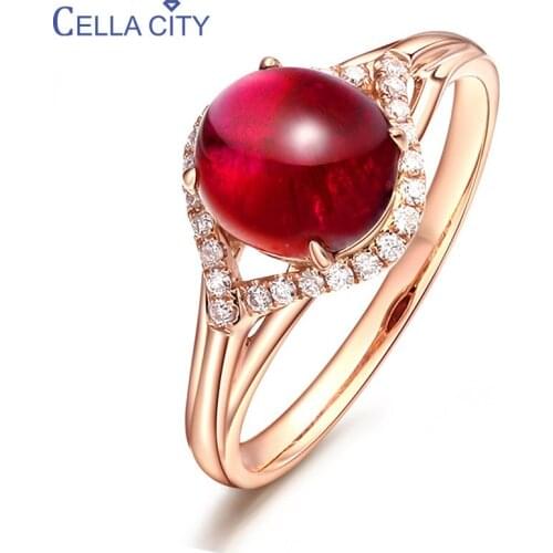 Cellacity Resizable Silver 925 Jewelry Gemstones Garnet Ring for Women Opening adjustable Couple Engagement Ring Gift Wholesale