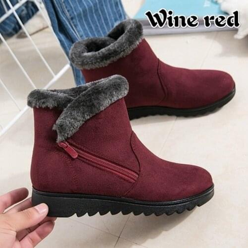 Women Boots Winter Shoes Plus Size Hot Female Warm Botas Mujer 2020 Booties Ankle For Women Snow Boots Black
