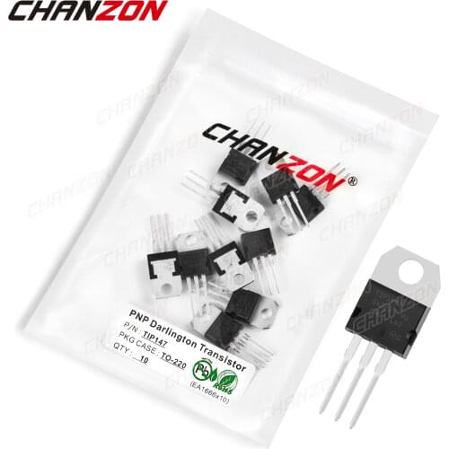 10Pcs TIP147 TO-220 PNP Darlingtone Power Transistor Bipolar Junction BJT Pwerful Tube Tip Fets DIP 10A 100V Integrated Circuits