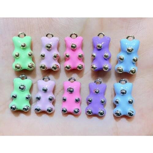 10Pcs,Enamel Animal Candy Colors Charm Pendant Necklace Bracelet Earrings Women Choker Neon Jewelry Accessories DIY