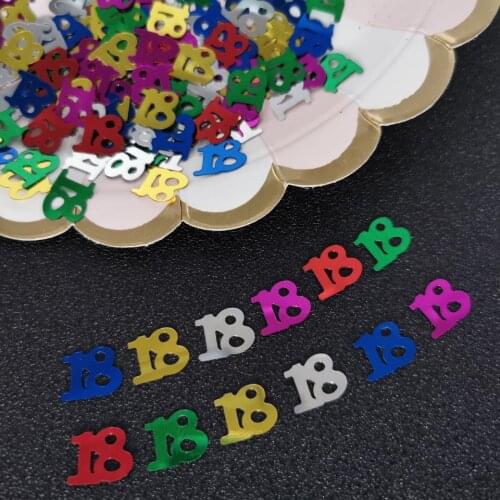 15g Number 18 Confetti Sequins 18th Birthday Party Balloon 18 and Legal Celebrate Party 18th Anniversary Birthday Party Supplies