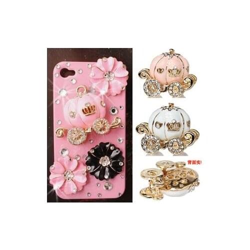 2pcs/ lot Pumpkin car Cell Phone DIY Alloy Decoration