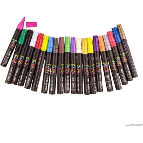 20Pcs Colorful Paint Markers Pen Sets for Paper Rock Painting Scrapbooking Crafts Card Making DIY Photo Album Glass 21wholesales