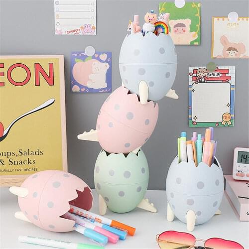 2021 New Cartoon Dragon Egg Pen Holder For Desktop Organizer School Office Pencil Holder Organizer Home Decor Desktop Organizer
