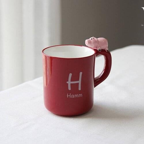 300ML(10oz) Cute Pink Pig handgrip Ceramics Mugs coffee mug Milk Tea office Cups Drinkware the Best birthday Gift with Gift Box