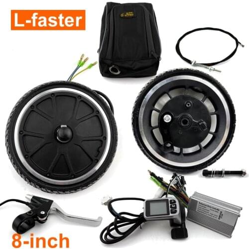 48V 250W 8-inch DIY Electric Adult Scooter Motor Wheel Kit With Brushless Hub Motor 45mm Width 8inch Drum Brake Wheel Solid Tire