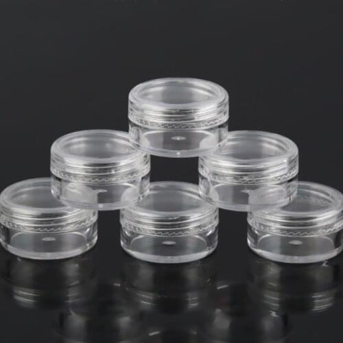50pc/Lot 3g5g Sample Clear Cream Bottles For Jar Pot Small Transparent For Containers Nail Arts Clear Tin Can Balm Cosmetic Mini