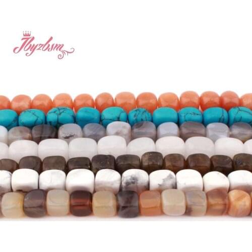 8x10-9x11mm Natural Stone Beads Rectangle For DIY Necklace Jewelry Making Loose 15" Free Shipping