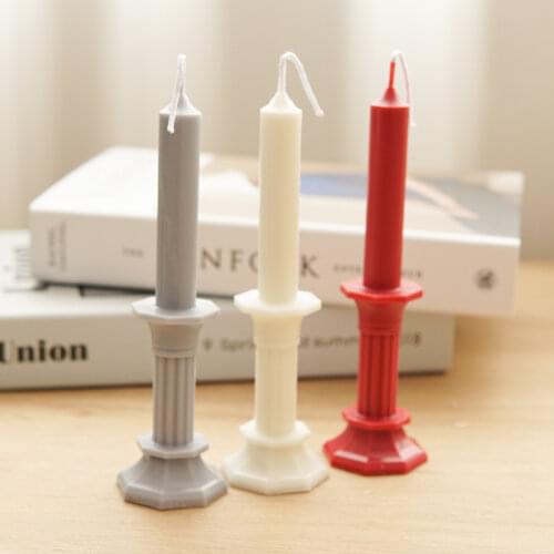 European Style Simple Candle Holder Scented Candle Diy Acrylic Mold Handmade Cube Roman Column Candle Making Home Decoration