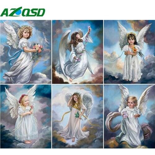 AZQSD Adult Coloring By Numbers Portrait Home Bedroom Wall Artwork 40x50cm DIY Painting By Numbers Angel Girl Handpainted Gift