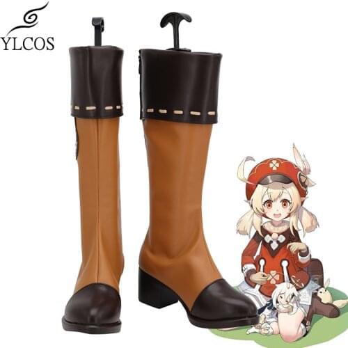 Game Genshin Impact Klee Cosplay Boots Halloween Party Custom Made Shoes