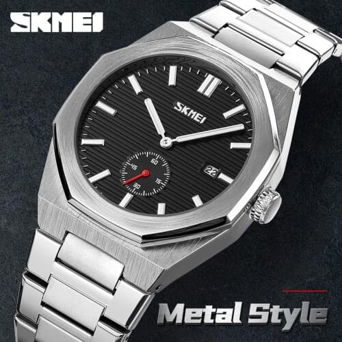 New Sport Wristwatch For Man SKMEI Top Brand Stainless Steel Waterproof Clocks Men Watch Military Quartz WristWatch Montre Homme