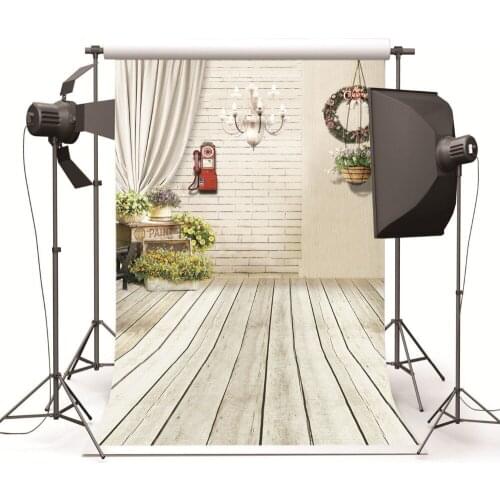 Children Photographic Backgrounds Garland Wooden Floor Photo Backdrops Cloth Vinyl Backgrounds For Photo Studio Fundo Fotografia