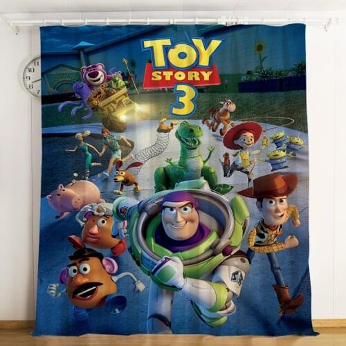 Disney Curtain Cartoon Toy Story Brushed Shading Blackout Custom Curtains Hook Grommet Top Princess Room Boys Birthday Gift