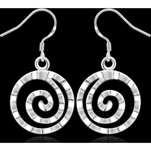 E353 fashion jewelry For Women, 925 jewelry silver plated Round thread earrings /JAHKNTTN ESYOWPBH