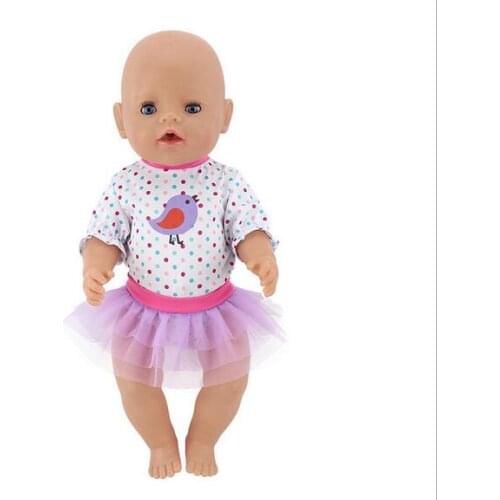 Purple Leisure Set Doll clothes Wear for 43cm baby Doll, Children best Birthday Gift(only sell clothes)