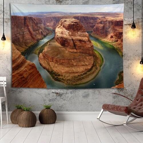 Hot Sale Custom High Quality Rock Wall Hanging HD Landscape 3D Printing Digital Printing Home Decoration Tapestry