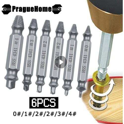 6pcs Damaged Screw Extractor Drill Bit Set Easily Take Out Broken Screw Bolt Remover Stripped Screws Extractor Demolition Tools
