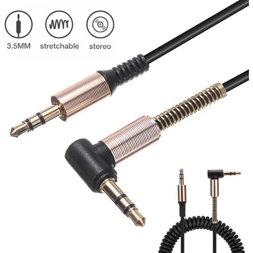 Newest 3.5mm Aux Cable Coiled Male Jack Car Stereo Speaker Audio AUX Cable Cord High Quality Headphone Connector Lead