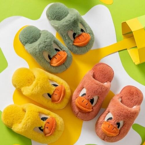 Autumn/winter kids baby girls slippers shoes child boys cartoon cotton slippers warm indoor slippers home velvet floor slippers