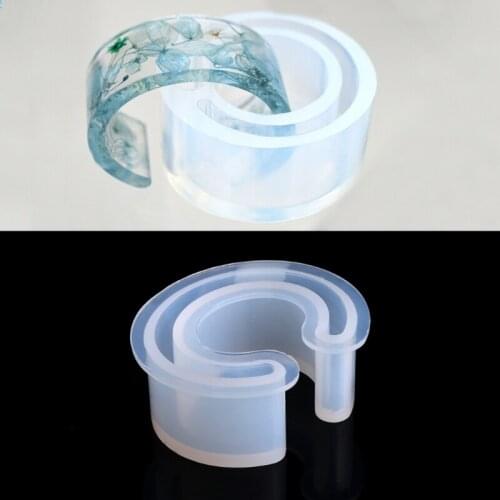 Open Cuff Silicone Mold C Bracelet Bangle Mould Resin Flower DIY Jewelry Making