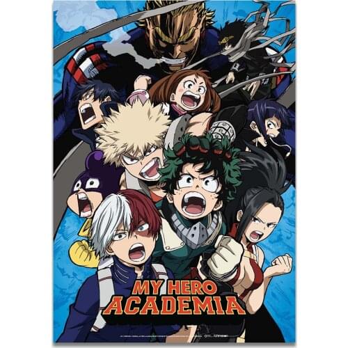 My Hero Academia Japanese Anime Art Silk Boku No Hero Academia Poster Print Cartoon Decorative Painting Home Decoration