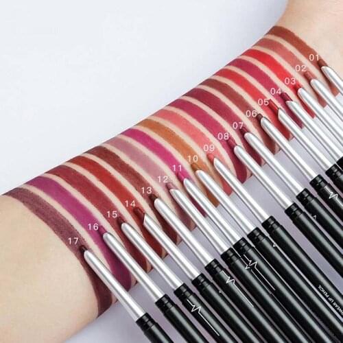 Lip Liner 17 Colors Matte Smudge Proof Long Lasting Matte Drops Waterproof Makeup Lip Liner Pencil Lipstick Crayon Lip Liner