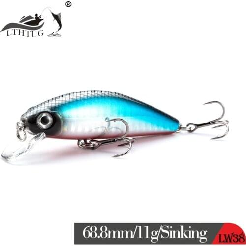 LTHTUG NEW Peche Leurre AGILE MINNOW-68.8S Fishing Lure Pesca 68.8mm 11g Sinking Minnow Hard Bait Perch Pike Salmon Trout Bass