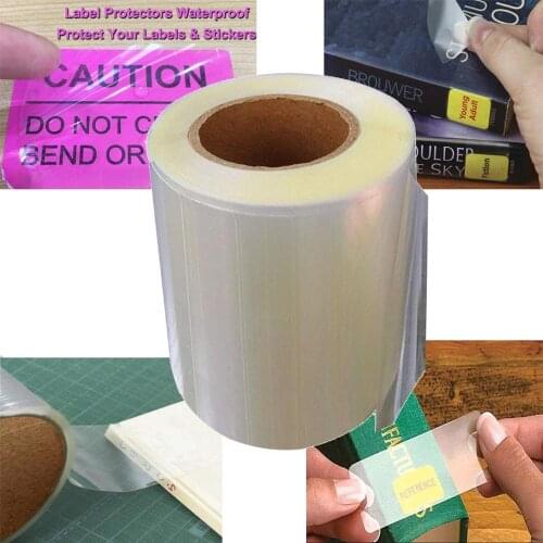 Dootile500pcs / Roll Transparent Label Rectangular PVC Scrapbook Label Seal Sticker Clear Book Repair Tape Label 50.8 X 101.6 mm