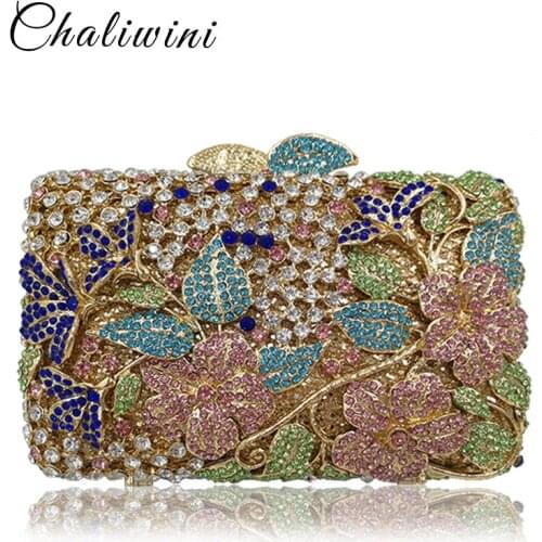 Luxury Women Colorful Crystal Hollow Out Clutch Bags Girlfriend Imperial Horse Wallet Wedding Shoes And Matching Evening Bag
