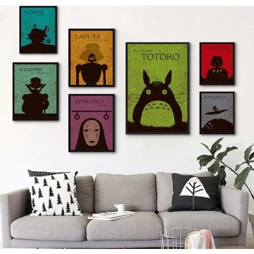 Japanese Animated Film Collection Canvas Painting Art Print Poster Picture Home Decor Mural