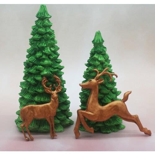 3D Christmas Tree Silicone Candle Mold Cake Decorating Tools Fondant Candy Baking Mould Celebration Christmas New Year Party