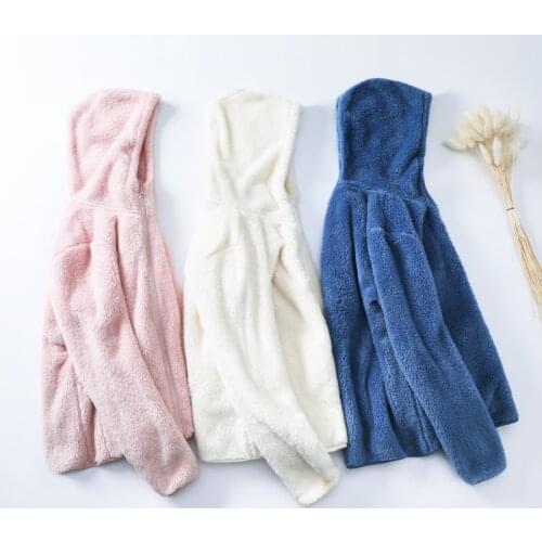 Outdoor autumn cashmere coat for women thickened hooded windproof cold proof clothing and fleece jacket for men winter clothes