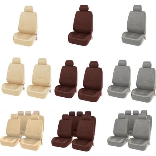 9PCS Universal Styling Full Set PU Leather Faux Leather Seat Protector Accessories Automobile Cover Car Seat Protection