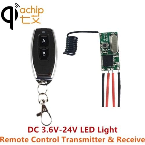 QIACHIP 433MHz Universal Remote Control Switch DC 5V 12V 24V Mini LED Light Receiver Relay with 433.92MHz Transmitter Smart Home