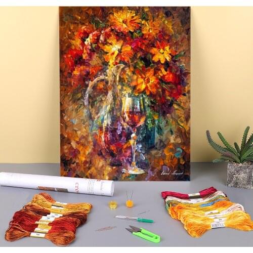 Wine Feelings Printed 11CT Cross Stitch DIY Embroidery Patterns DMC Threads Hobby Knitting Sewing Handmade Sales Room Floss