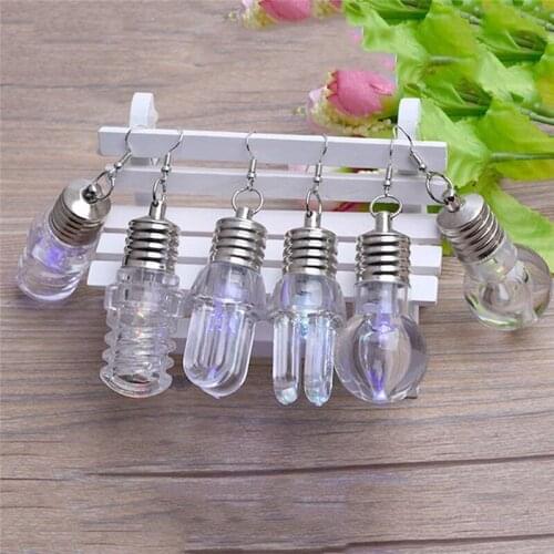 Bulb Earrings New Womens Fashion Funny Nightclub Jumping Colorful Light Bulb Earrings Fashion Jewelry Creative Gifts Trendy