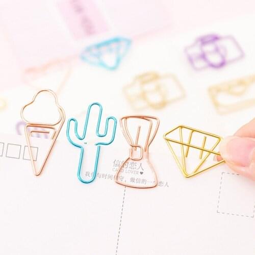 10packs/lot New Arrival Kawaii Mini Hollow Paper Clip Creative Kawaii Vintage Office Stationery Cute Bookmark Clip
