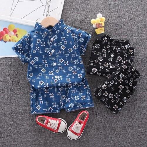 Boys Summer Clothes sets Children Fashion Cotton Shirts Shorts 2pcs Wedding Clothing Suits For Baby Boy Toddler Birthday Outfits