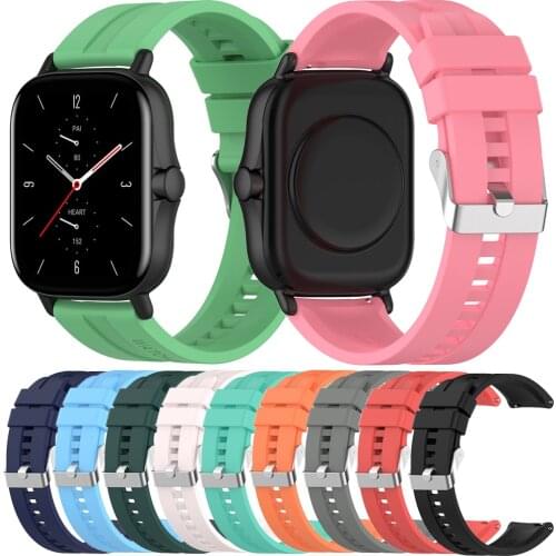 20mm Silicone Wrist Strap For Huami Amazfit GTS 1 2 2e 2mini Bracelet Band Loop For Amazfit Bip U Lite Pop Pro GTR 42mm Watch