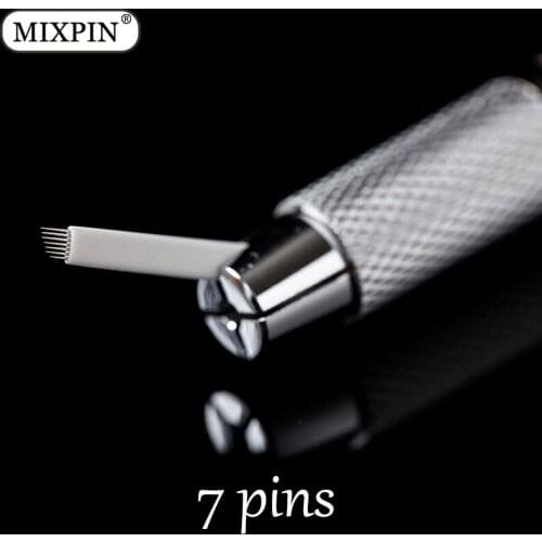 50pcs 7 Needle Eyebrow Tattoo Blades For 3D Embroidery Manual Microblading Pen Permanent Makeup for Tattoo Needles