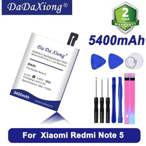 100% Original BN45 5300mAh Battery for Xiaomi Redmi Note 5 Hongmi Note 5 Replacement Li-ion Battery