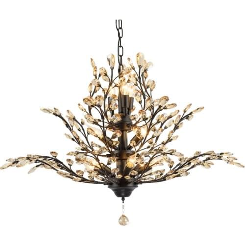 American country living room crystal chandelier creative personality branch double staircase decorative chandelier fixture