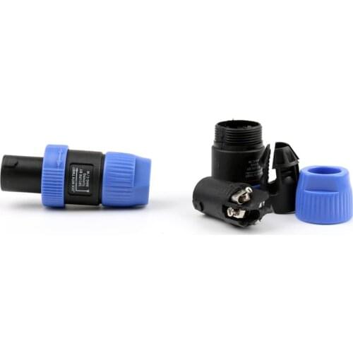 Areyourshop 10 Pcs Blue Speakon 4 Pin Male Plug Compatible Amplifier Baffler Audio Cable Connector