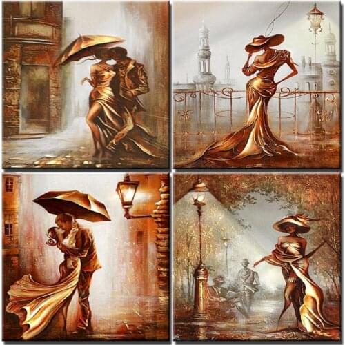 Diy Gold woman Oil Painting By Numbers Art On Canvas Drawing Figure Painting HandPaint Adults Kit Coloring By Number Home Decor
